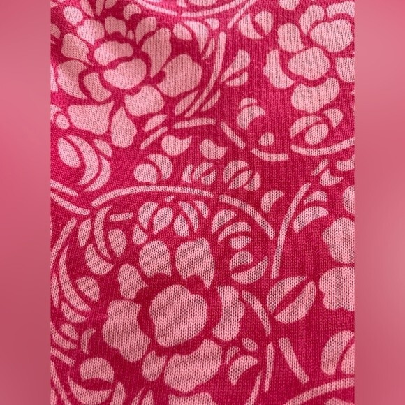 Talbots Floral Lightweight Sweater Womens Size LARGE Pink V-Neck‎ Cotton Blend - Picture 5 of 7